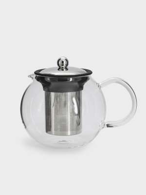 Чайник заварочный, 1,2 л, стекло Б/сталь/силикон, серебристо-черный, Base black ANNA LAFARG ANLAF-MR8276