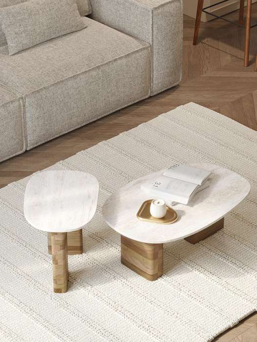 Столик приставной torhill, 38x35 см, бежевый/мрамор Bergenson Bjorn BB0000862