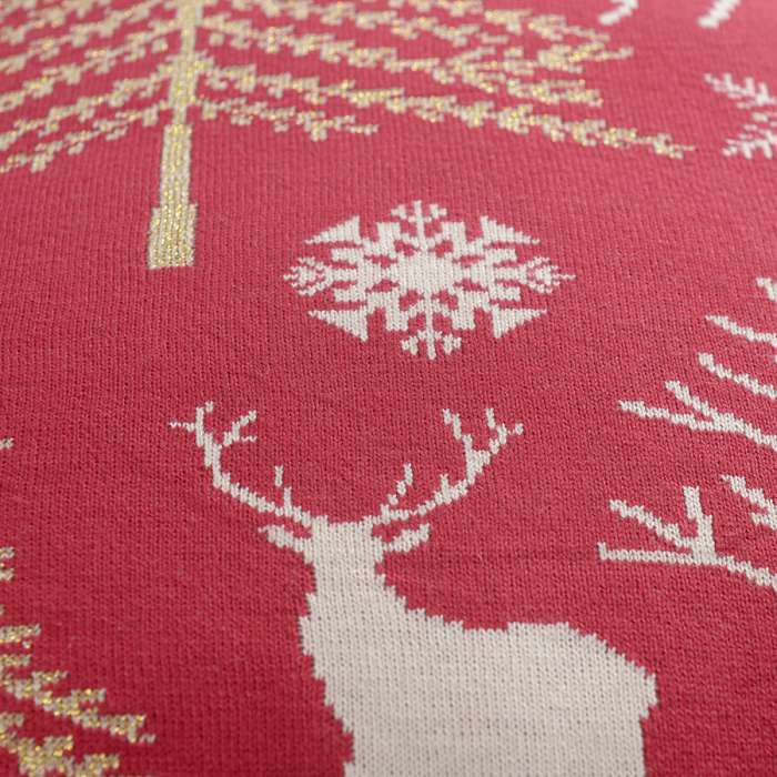 Подушка вязаная с новогодним рисунком winter fairytale  из коллекции new year essential, 45х45 см Tkano TK22-CU0006