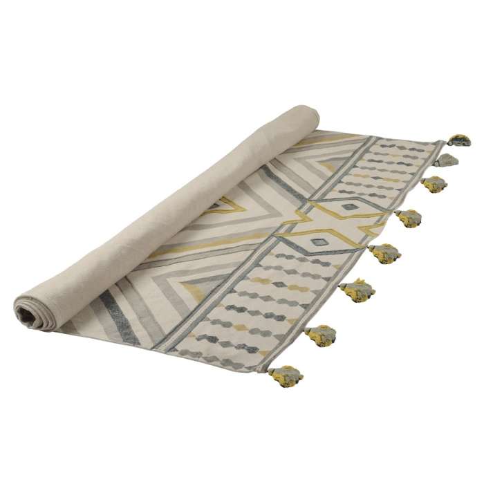 Ковер из хлопка с контрастным узором и кисточками из коллекции Ethnic, 200х300 см TKANO TK20-DR0021