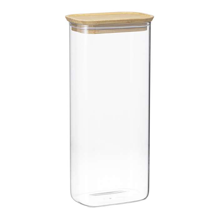 Банка для хранения прямоугольная glass bamboo, 2 л Smart Solutions SS0000169