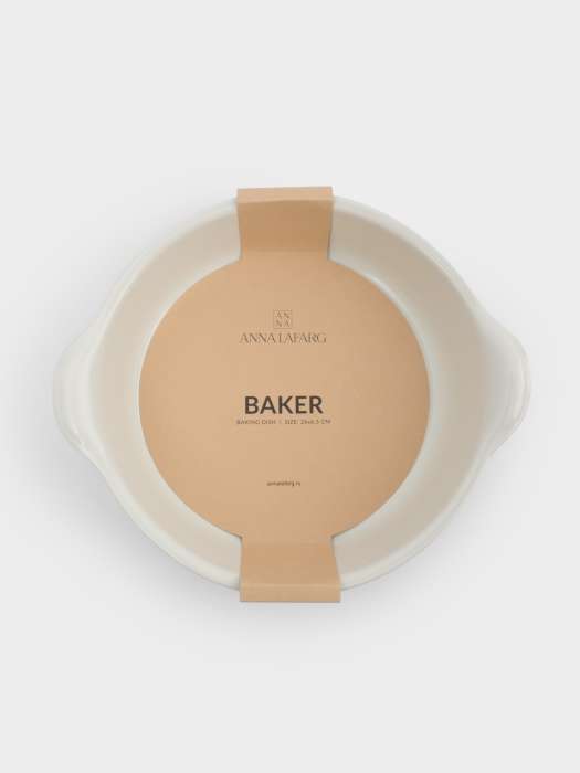 Форма для запекания, 26 см, керамика, круглая, молочно-бежевая, Baker ANNA LAFARG ANLAF-ZF3548