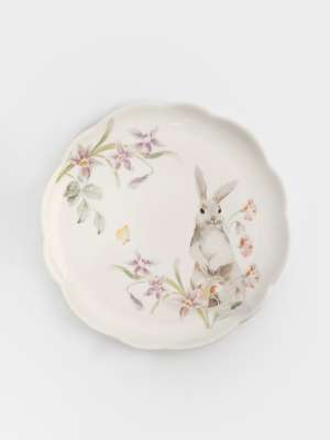 Тарелка закусочная, 20 см, керамика, белая, Кролик с цветами, Flower Rabbit ANNA LAFARG ANLAF-FDH-050825-2