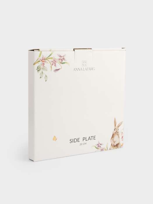 Тарелка закусочная, 20 см, керамика, белая, Кролик с цветами, Flower Rabbit ANNA LAFARG ANLAF-FDH-050825-2