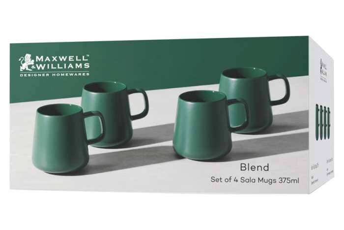 Набор из 4-х кружек Blend Sala, тёмно-зеленый, 0,375 л Maxwell & Williams MW475-DI0424
