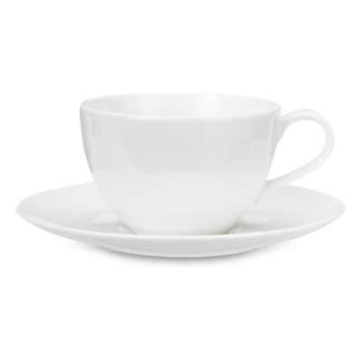 Чашка чайная с блюдцем Narumi Белый декор 280 мл, фарфор костяной