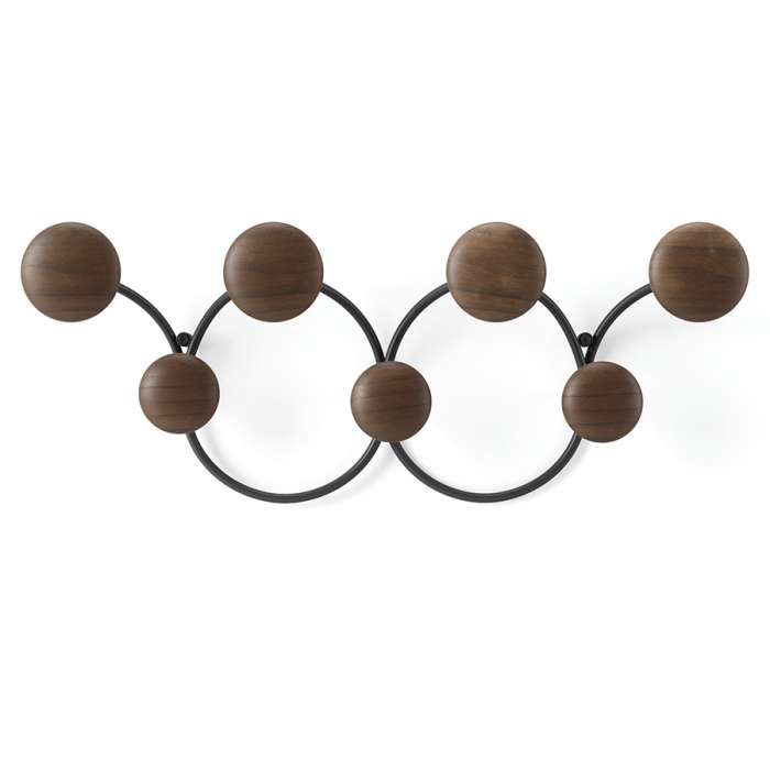 Вешалка настенная dotsy, черная/орех UMBRA 1018114-048