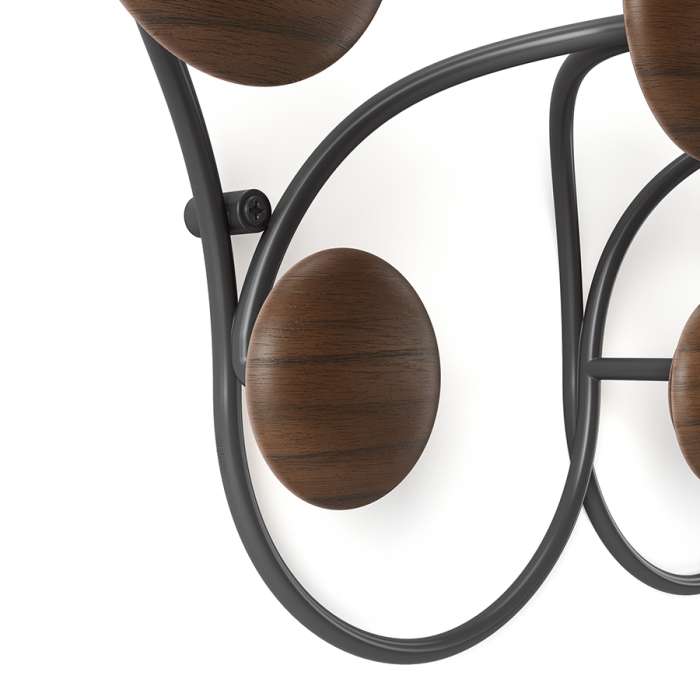 Вешалка настенная dotsy, черная/орех UMBRA 1018114-048