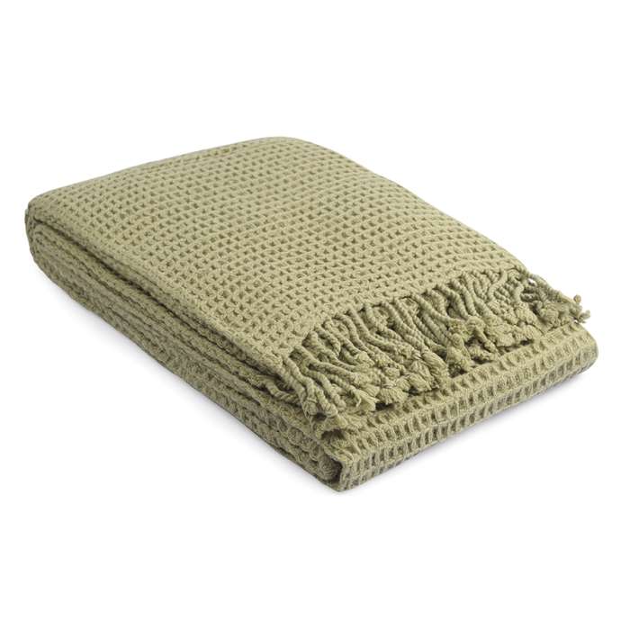 Плед из шерсти травянисто-зеленого цвета из коллекции essential, 130х180 см Tkano TK23-TH0004