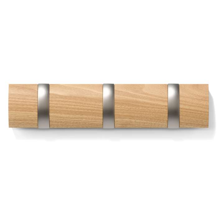 Вешалка настенная flip, 3 крючка, натуральное дерево UMBRA 318853-390-F
