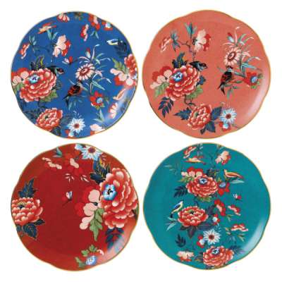 Набор тарелок закусочных Wedgwood Пионы 21 см, 4 шт
