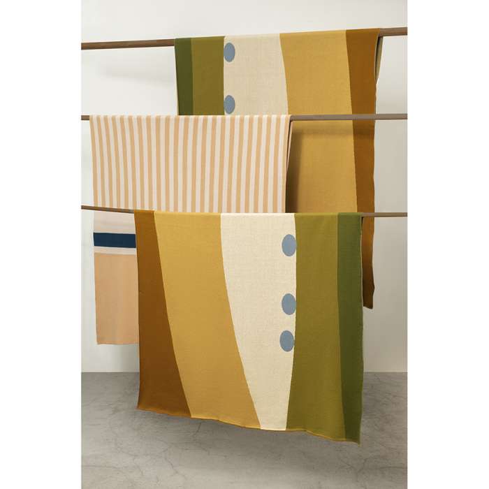 Плед из хлопка с рисунком Rice plantation из коллекции Terra, 130х180 см TKANO TK22-TH0003