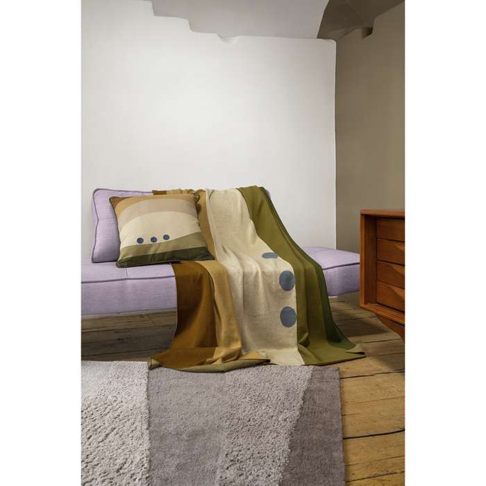 Плед из хлопка с рисунком Rice plantation из коллекции Terra, 130х180 см TKANO TK22-TH0003