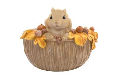 Конфетница, 17х14 см, полирезин, коричневая, Белка, Autumn forest ANNA LAFARG ANLAF-1