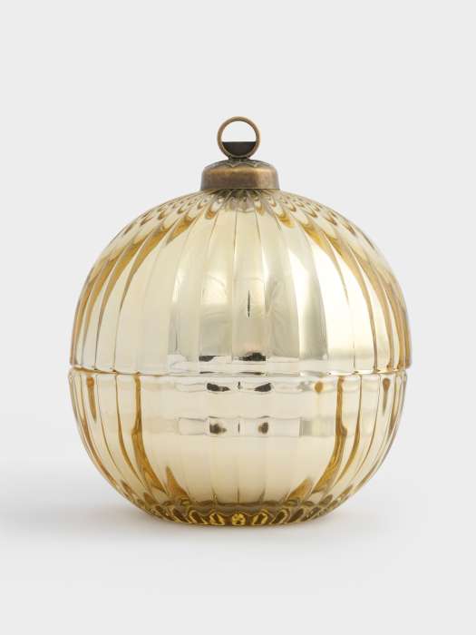 Емкость для хранения, 13х11 см, 180 мл, стекло/металл, шампань, Шар, Сhristmas time ANNA LAFARG ANLAF-BALL