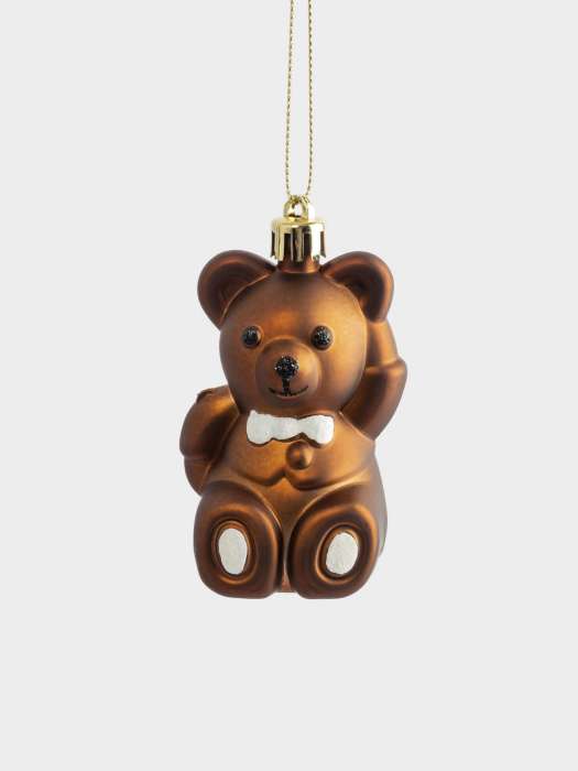 Игрушка елочная, 4х8 см, пластик, коричневая, Мишка, New year ANNA LAFARG ANLAF-EG01-KU-026