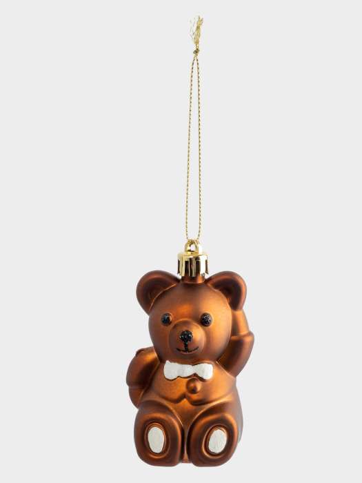 Игрушка елочная, 4х8 см, пластик, коричневая, Мишка, New year ANNA LAFARG ANLAF-EG01-KU-026