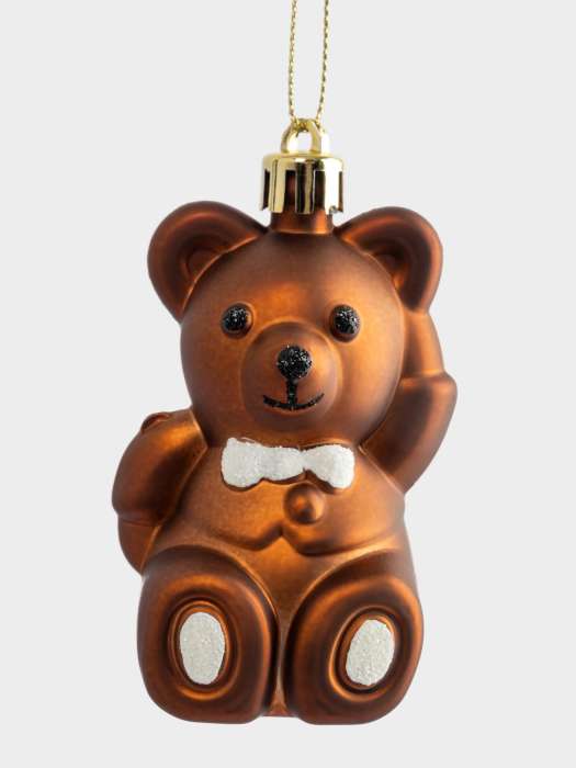 Игрушка елочная, 4х8 см, пластик, коричневая, Мишка, New year ANNA LAFARG ANLAF-EG01-KU-026