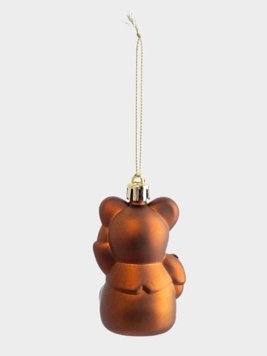 Игрушка елочная, 4х8 см, пластик, коричневая, Мишка, New year ANNA LAFARG ANLAF-EG01-KU-026