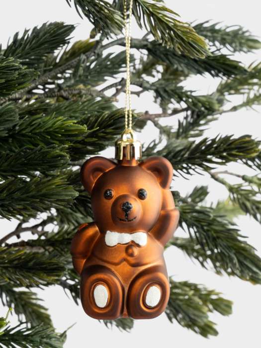 Игрушка елочная, 4х8 см, пластик, коричневая, Мишка, New year ANNA LAFARG ANLAF-EG01-KU-026