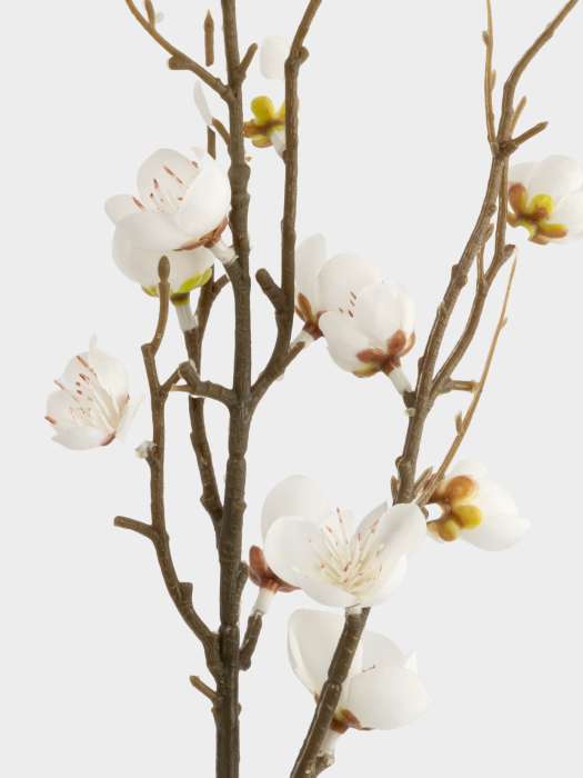 Ветка декоративная, 80 см, полиэстер/металл, Белые цветы, Interior spring ANNA LAFARG ANLAF-EY-J38524-F0001