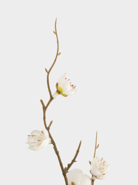 Ветка декоративная, 80 см, полиэстер/металл, Белые цветы, Interior spring ANNA LAFARG ANLAF-EY-J38524-F0001