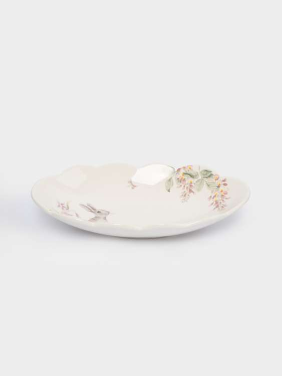 Блюдо, 31х18 см, керамика, овальное, белое, Кролик с цветами, Flower Rabbit ANNA LAFARG ANLAF-FDH-050825-3