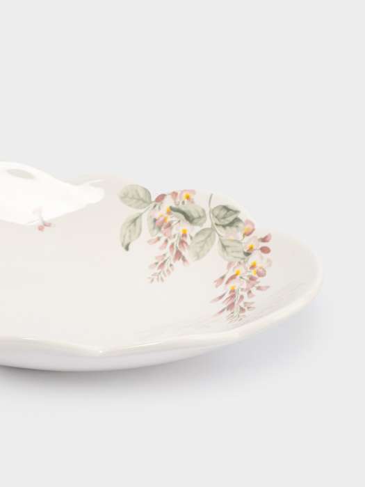 Блюдо, 31х18 см, керамика, овальное, белое, Кролик с цветами, Flower Rabbit ANNA LAFARG ANLAF-FDH-050825-3