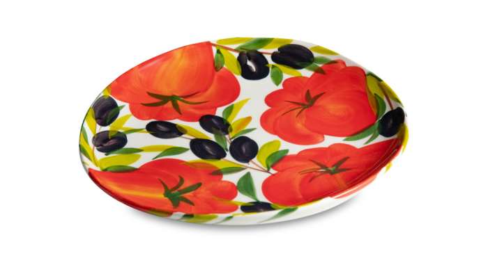 Тарелка закусочная Томаты и оливки 22 см, керамика EDELWEISS EDW-2006R