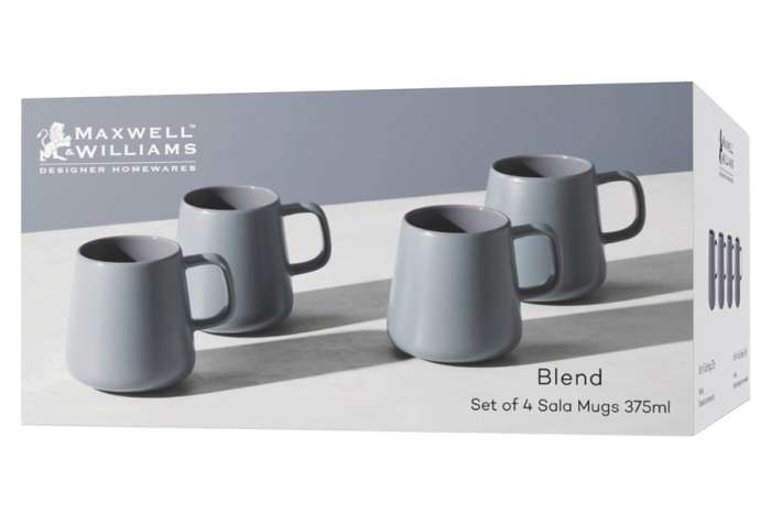 Набор из 4-х кружек Blend Sala, тёмно-серый, 0,375 л Maxwell & Williams MW475-DI0422