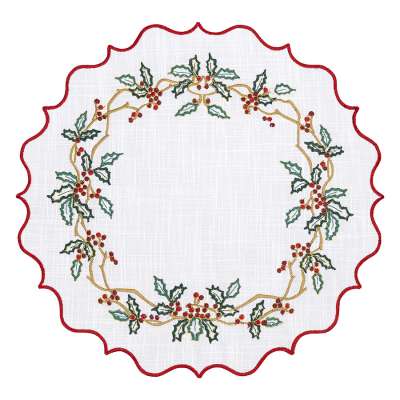 Набор из двух салфеток под приборы festive wreath из коллекции new year essential, D38 см Tkano TK24-PM0002