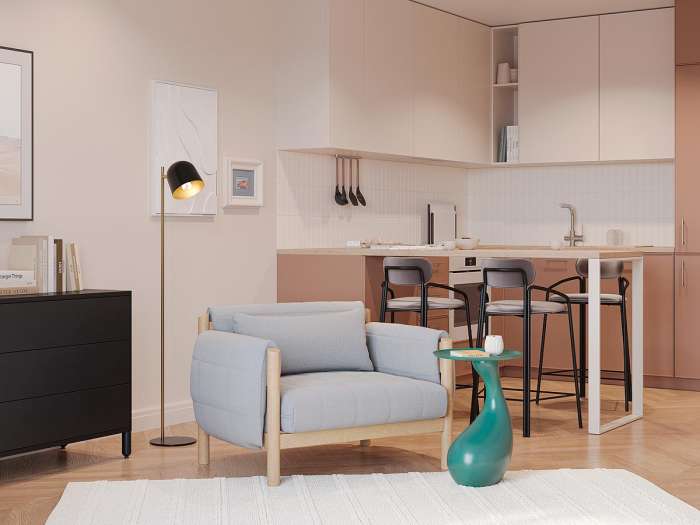 Торшер enkel kopp,142 см, черный/золотистый Bergenson Bjorn BB0000414