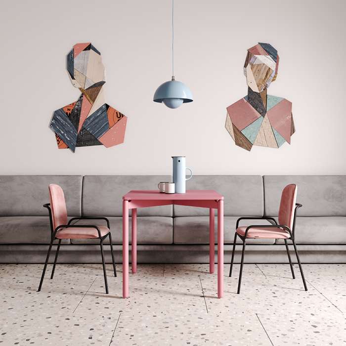 Стол обеденный saga, 75х75 см, розовый LATITUDE SGBRDTBL_D_SQPK75