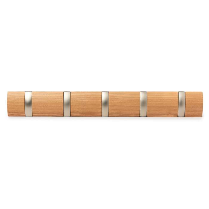 Вешалка настенная flip, 50,8 см, натуральное дерево, 5 крючков UMBRA 318850-390