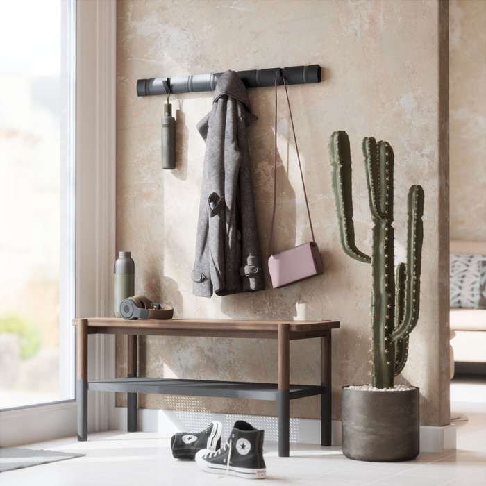 Вешалка настенная flip, 8 крючков, черная UMBRA 318858-040