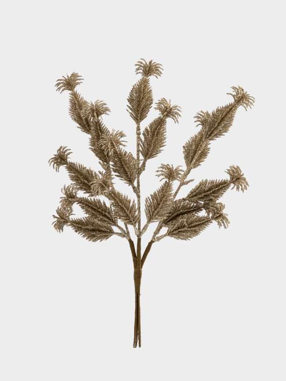 Ветка декоративная, 30 см, пластик/бумага, шампань, Пушистая ветка, Interior gold ANNA LAFARG ANLAF-TL11045-CH