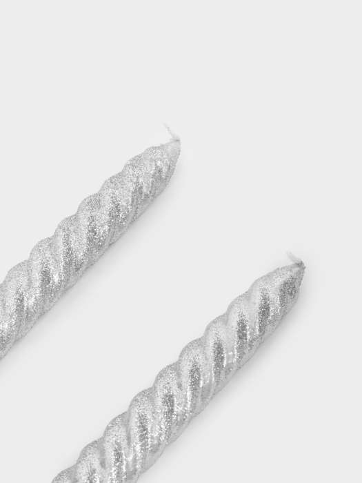 Свеча, 25 см, 2 шт, тонкая, серебристая, Rope ANNA LAFARG ANLAF-6S6614S