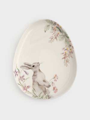 Блюдо, 25х20 см, керамика, овальное, белое, Кролик с цветами, Flower Rabbit ANNA LAFARG ANLAF-FDH-050825-6