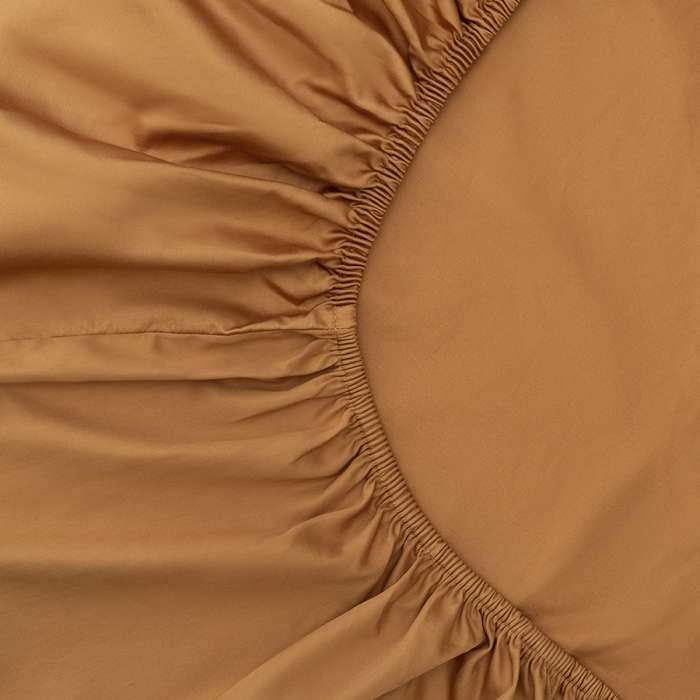 Простыня на резинке из сатина из коллекции meditation, caramel, 160х200х30 см Tkano TK24-FS0035
