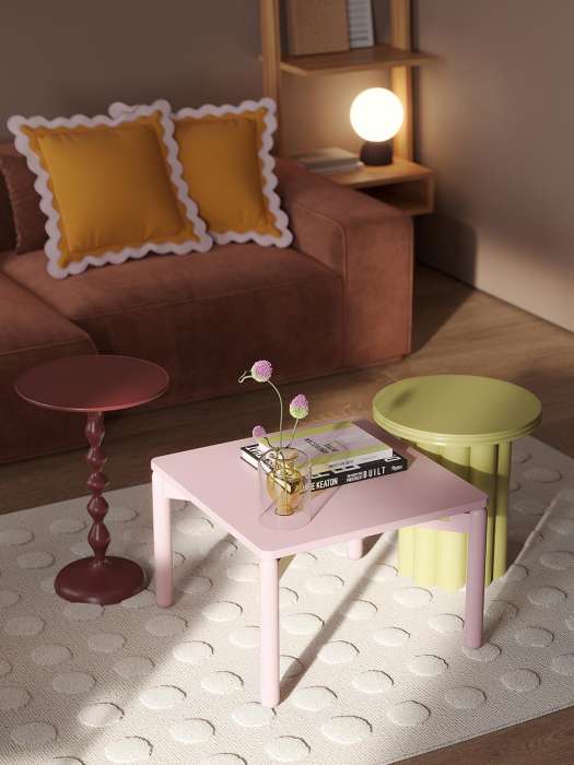 Столик кофейный saga, 60х60 см, розовый LATITUDE SGBRDTBL_C_SQPK60