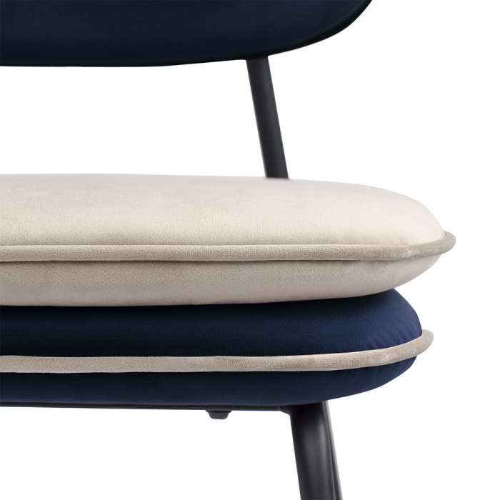 Стул с контрастным кантом pea, велюр, темно-синий/бежевый Bergenson Bjorn BB0000691