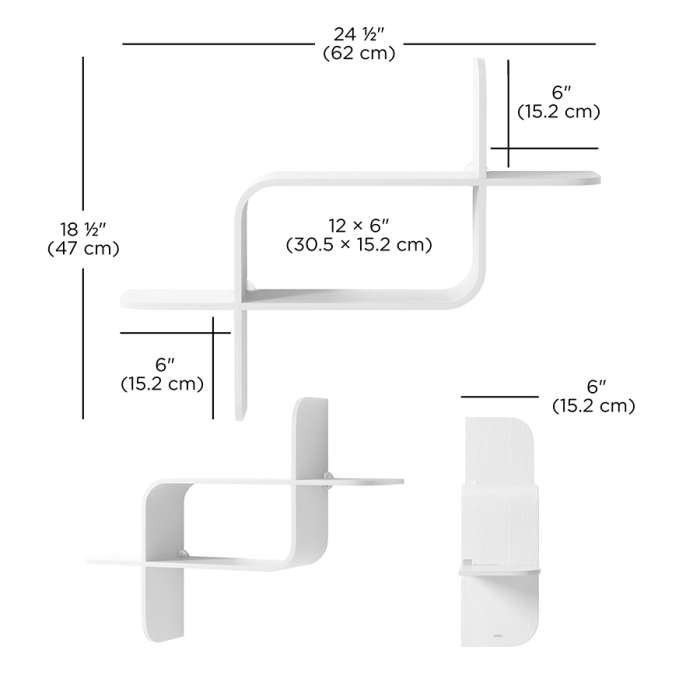 Полка настенная montage, белая UMBRA 1017571-660