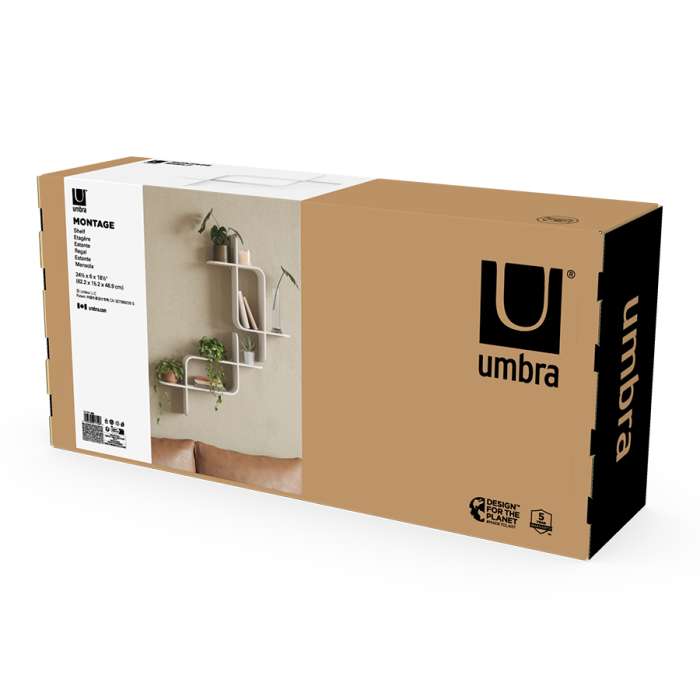 Полка настенная montage, белая UMBRA 1017571-660