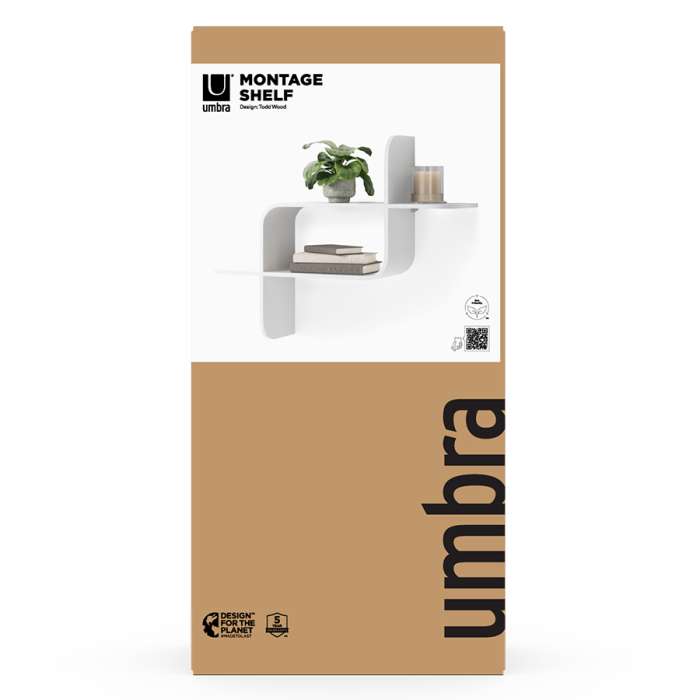 Полка настенная montage, белая UMBRA 1017571-660