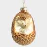 Игрушка елочная, 6x9 см, стекло, коричневый, Ежик, New year ANNA LAFARG ANLAF-EG01-KU-063