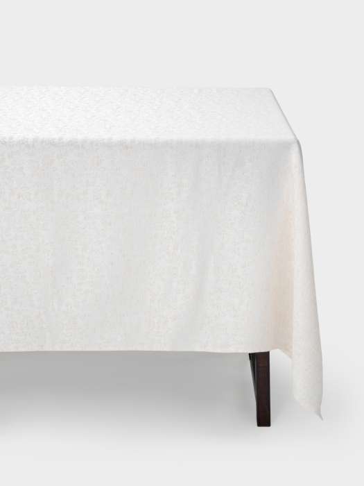 Скатерть, 160х160 см, жаккард, полиэстер/лен, бежевая, Цветы, Vernazza ANNA LAFARG ANLAF-ZSA25-1TCs