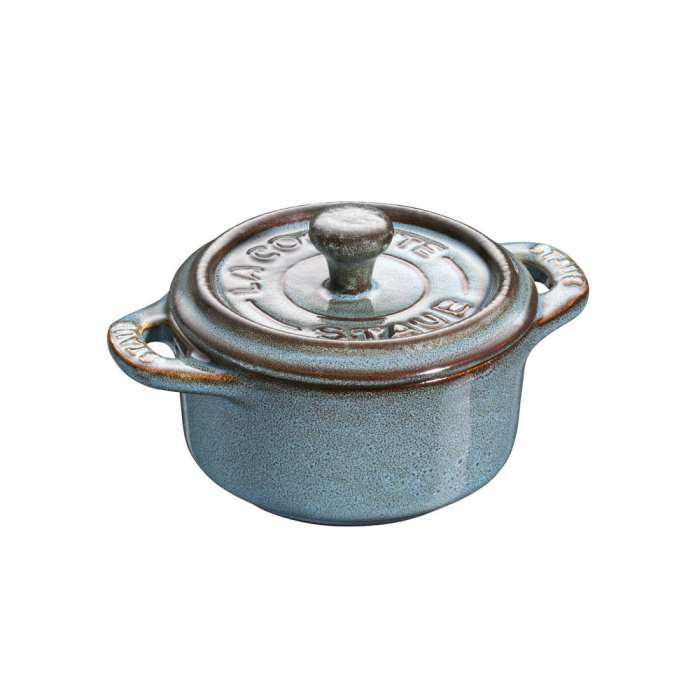 Мини-кокот круглый, 10 см, античный бирюзовый STAUB 40512-000