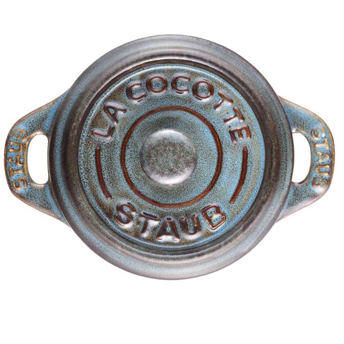 Мини-кокот круглый, 10 см, античный бирюзовый STAUB 40512-000