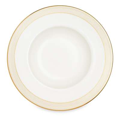 Тарелка суповая Narumi Золотая паутина 23 см, фарфор костяной