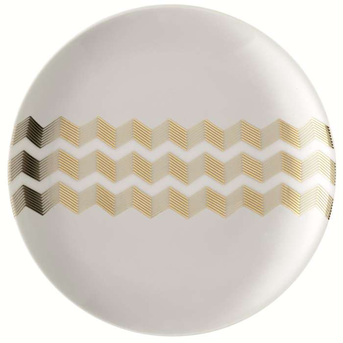 Набор из 4 блюдец Signature Chevron Ø16cm, золото LSA P075-16-146